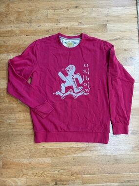 Men's Burgundy Graphic Crewneck Sweatshirt